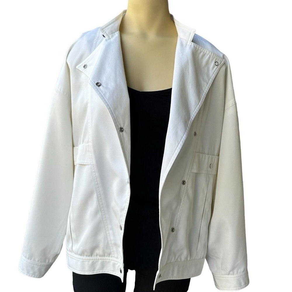 Vintage Paul Stanley‎ Jacket Women's Size 14 Double Breasted Buttons Vanilla Y2K